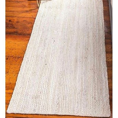 Pai Rug-Jute, Wool & Cotton Style-White-150 x 220 cm (4.9 x 7.2 ft)
