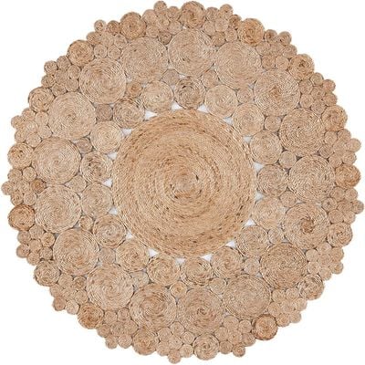 Ermo Rug-Jute, Wool & Cotton Style-Natural Beige-90 cm (3 ft)