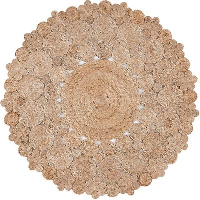 Ermo Rug-Jute, Wool & Cotton Style-Natural Beige-90 cm (3 ft)