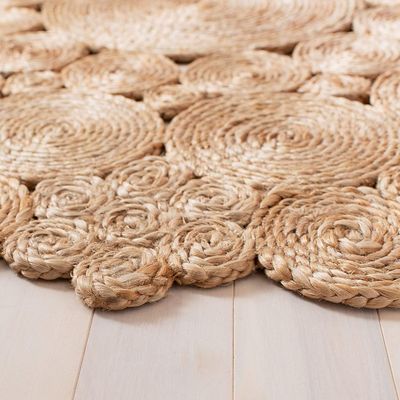 Ermo Rug-Jute, Wool & Cotton Style-Natural Beige-120 cm (3.9 ft)