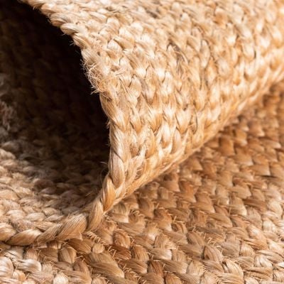 Diavata Rug-Jute, Wool & Cotton Style-Natural Beige-90 cm (3 ft)