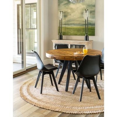 Kiato Rug-Jute, Wool & Cotton Style-Natural Beige-90 cm (3 ft)