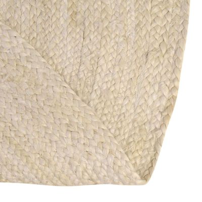 Lyko Rug-Jute, Wool & Cotton Style-White-120 cm (3.9 ft)