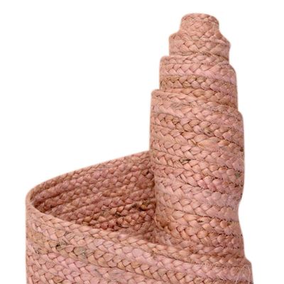 Didymo Rug-Jute, Wool & Cotton Style-Pink-120 cm (3.9 ft)