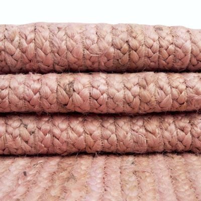 Didymo Rug-Jute, Wool & Cotton Style-Pink-120 cm (3.9 ft)