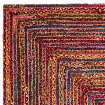 Marathonas Rug-Jute, Wool & Cotton Style-Multi-Coloured-Coloured-80 x 150 cm (2.6 x 4.9 ft)