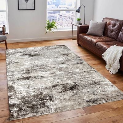 Karlovasi Rug-Abstract Style-Beige-Brown-200 x 290 cm (6.6 x 9.5 ft)