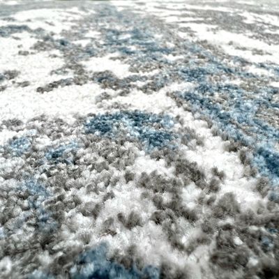 Aruba Rug-Abstract Style-Cream-Blue-200 x 290 cm (6.6 x 9.5 ft)
