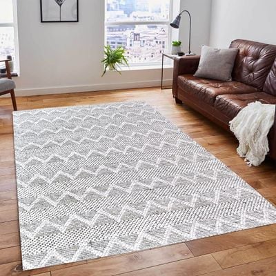 Soúda Rug-Jute, Wool & Cotton Style-Grey-200 x 300 cm (6.6 x 9.8 ft)