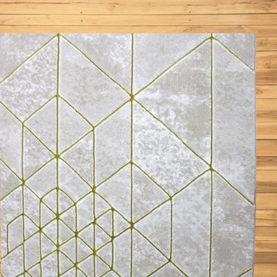 Pacman Rug-Geometric Style-Beige-Gold-150 x 230 cm (4.9 x 7.5 ft)