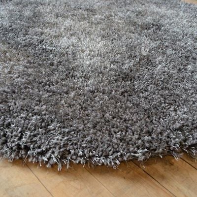 Dhaka Rug-Fluffy / Shaggy Style-Grey-120 x 170 cm (3.9 x 5.6 ft)