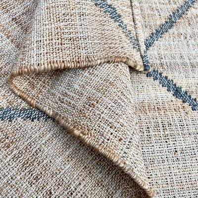 Fila Rug-Jute, Wool & Cotton Style-Natural Beige-Grey-150 x 220 cm (4.9 x 7.2 ft)