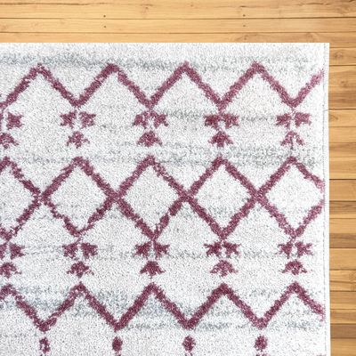 Arena Rug-Moroccan Inspired Style-Cream-Pink-100 x 200 cm (3.3 x 6.6 ft)