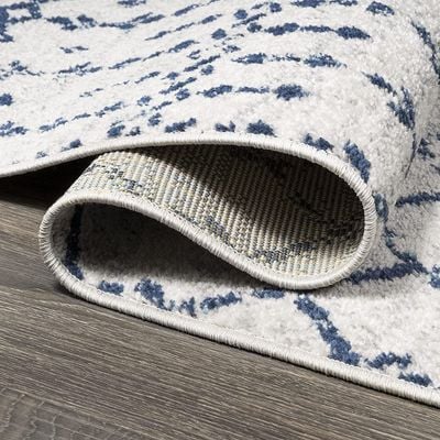 Bridgeton Rug-Moroccan Inspired Style-Cream-Navy Blue-80 x 150 cm (2.6 x 4.9 ft)