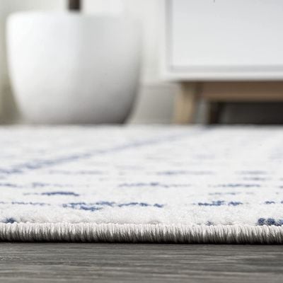 Bridgeton Rug-Moroccan Inspired Style-Cream-Navy Blue-80 x 150 cm (2.6 x 4.9 ft)