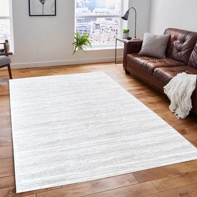 Leno Rug-Neutral Style-Beige-White-80 x 150 cm (2.6 x 4.9 ft)