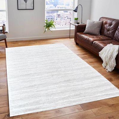 Leno Rug-Neutral Style-Beige-White-120 x 170 cm (3.9 x 5.6 ft)