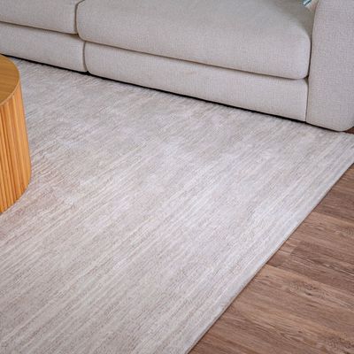 Leno Rug-Neutral Style-Beige-White-120 x 170 cm (3.9 x 5.6 ft)
