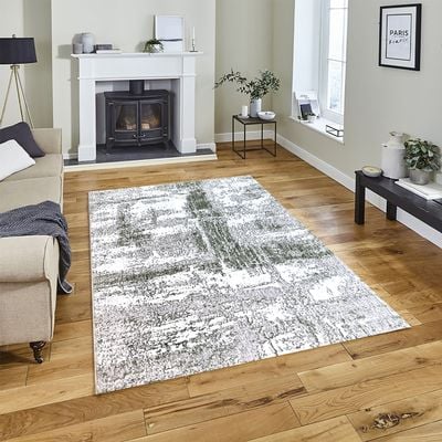 Dew Rug-Abstract Style-Beige-Green-80 x 150 cm (2.6 x 4.9 ft)