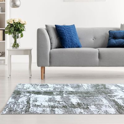 Dew Rug-Abstract Style-Beige-Green-100 x 300 cm (3.3 x 9.8 ft)