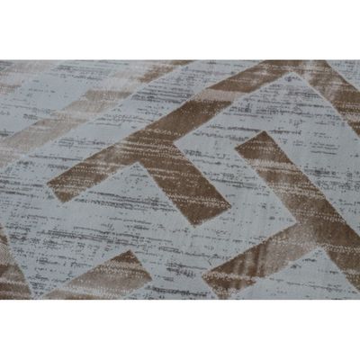 Lupin Rug-Geometric Style-Grey-Beige-100 x 200 cm (3.3 x 6.6 ft)