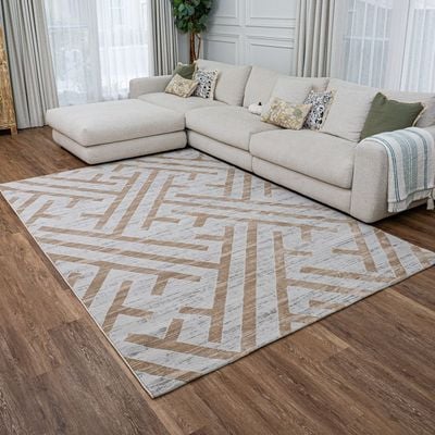 Lupin Rug-Geometric Style-Grey-Beige-250 x 350 cm (8.2 x 11.5 ft) Lupin Rug-Geometric Style-Grey-Beige-250 x 350 cm (8.2 x 11.5 ft)