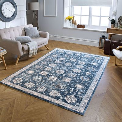 Euphoria Rug-Vintage Style-Navy Blue-150 x 220 cm (4.9 x 7.2 ft)