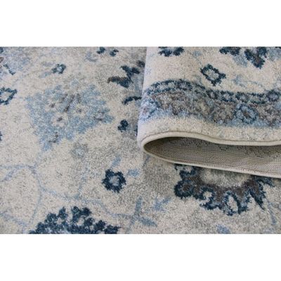 Ode Rug-Vintage Style-Cream-Sky Blue-80 x 150 cm (2.6 x 4.9 ft)