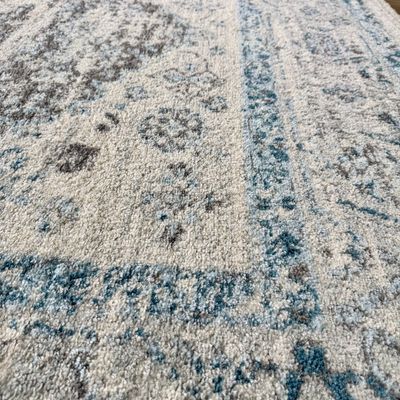 Renaissance Rug-Vintage Style-Cream-Sky Blue-150 x 220 cm (4.9 x 7.2 ft)