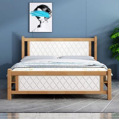 Modern Wooden Bed King Size 180X200 Cm With Medical Mattress