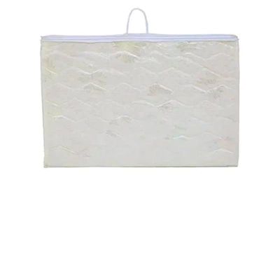 Premium Medicated Quilted Folding Mattress Two Sided Usage With Storage Bag White/Beige 180X90X7 Cm