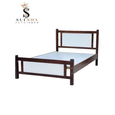 Modern Heavy Duty Solid Wooden Double Size Bed 120X190 Cm With Medical Mattress