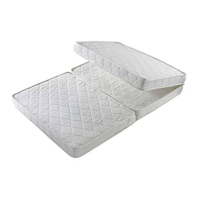 Premium Medicated Quilted Folding Mattress Two Sided Usage with storage bag White/Beige 180x90x7 cm