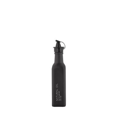 Decorated Glass Oil Bottle With Plastic Lid 250Ml - Black