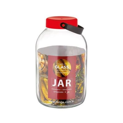 Macro Glass Jar 5 Liters Ergonomic Hnadle - Clear