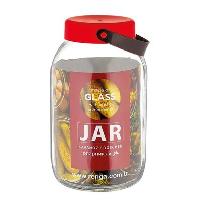 Glass Jar With Ergonomic Handle (3L) - Clear