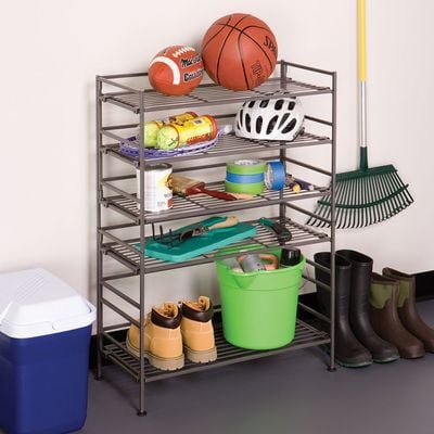 Seville Classics Foldable KD & Stackable 3 Tier Iron Shoe Rack