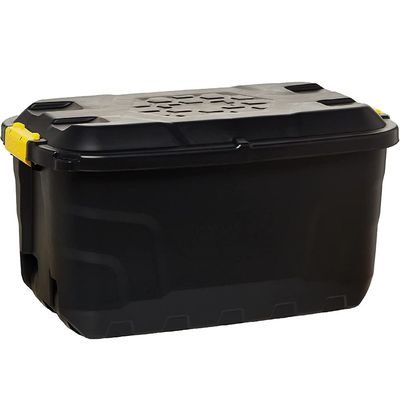 Strata Storage Box With Wheels, Black, 75 Liters, 77 X 42 X 40 Cm, HTC-STR-750