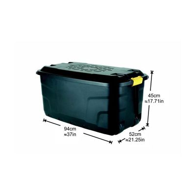 Strata Outdoor Storage Box With Wheels, Black, 145 Liters, 94 X 52 X 45 cm, HTC-STR-751