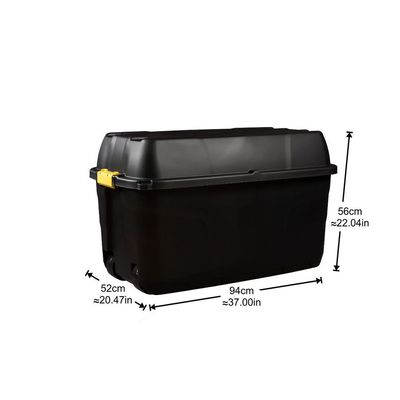 Strata Storage Box With Wheels, HTC-STR-752, 175 Liters, Black, 94 x 52 x 56 cm, HTC-STR-752