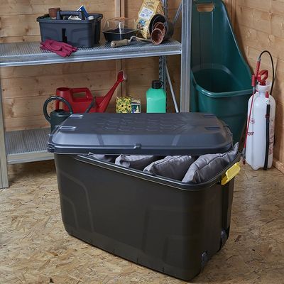 Strata Storage Box With Wheels, HTC-STR-752, 175 Liters, Black, 94 x 52 x 56 cm, HTC-STR-752