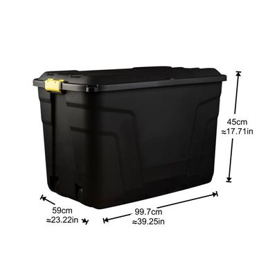 Strata Storage Box With Wheels, Black, 190 Liters, 99.7 x 59 x 66 cm, HTC-STR-753