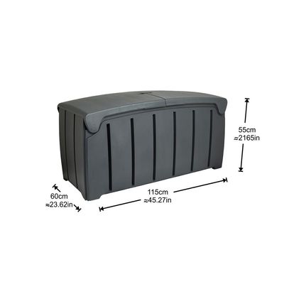 Strata Garden Storage Box, HTC-STR-754, 300 Liters, Black, 115 X 55 X 60 Cm, 300 L