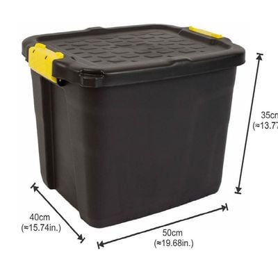 Strata, Made in UK, 42 Litres Heavy Duty Outdoor Storage Box, 50L x 40W 35H cm - HTC-STR-756