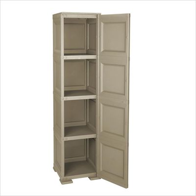 Tontarelli Storage Cabinet, Made in Italy, for Home, Office & Outdoor, Garage Organizer, Multipurpose Storage Cupboard with 1 door, 4 Compartments & 3 Shelves, 40L x 43W x 164H cm, Greyish Brown, TRL-8085568908