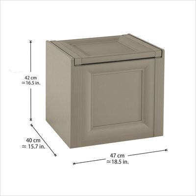 Tontarelli Storage Box, Made in Italy, for Home, Office & Outdoor, Toy Box Chest Storage, 47L x 40W x 42H cm, Greyish Brown, TRL-8086011908