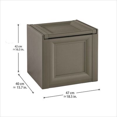 Tontarelli Storage Box, Made in Italy, for Home, Office & Outdoor, Toy Box Chest Storage, 47L x 40W x 42H cm, Dark Brown, TRL-8086011909