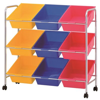 Zenments, 9 Bin Storage Organizer With Wheels, Multicolour, 90.5Wx36Dx86H cm, HTC-ZEN-262