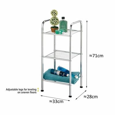 Zenments, 3-Tier shelf, Chrome 33Wx28Dx71H cm, HTC-ZEN-257