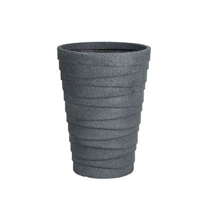 Strata Sankey, Made in UK, Weatherproof Resin Decorative Planter, Trojan Planter 48cm Diameter Pot, Indoor, Outdoor, Perfect for Living Room, Home Decor, Terrace, Office & Home Gardening, Grey Colour, STR-GN566-CHA-GP